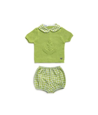 Conjunto Niño Pantalon Tela Cuadritos Juliana