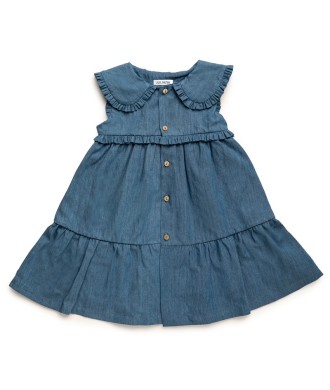Vestido Niña tela Vaquera Cuello Juliana
