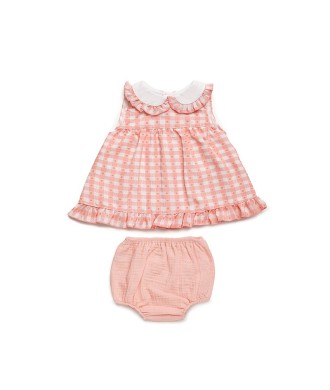 Vestido Corto Niña con Braga Cuadritos Juliana